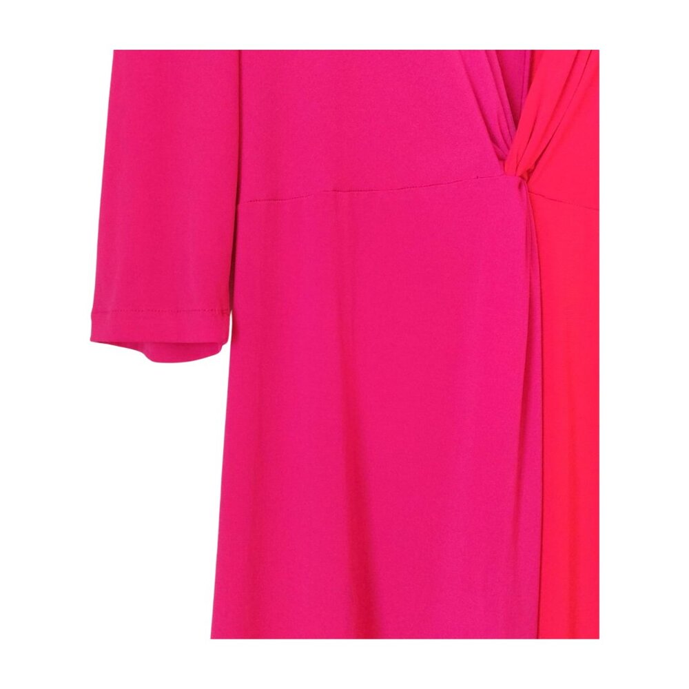 Sfera Collection Two-Tone Fuchsia Pink & Red Midi Dress Size Medium - Picture 9 of 14
